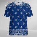 New Bule Bandana Print Sports T-Shirt