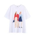 White Color Crew Neck Short Sleeve Front Print Casual Fashion t Shirt