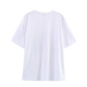 White Color Crew Neck Short Sleeve Front Print Casual Fashion t Shirt