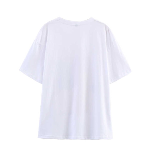 White Color Crew Neck Short Sleeve Front Print Casual Fashion t Shirt