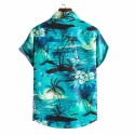 Design Men's Floral Satin Beach Shirts Breathable Fashion Wear for Plus Sizes