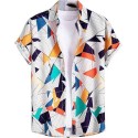 Design Quick Dry Slim Printed Button Vacation Hawaiian Short Sleeve