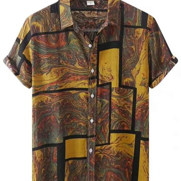 Men's Casual Beach Style Short Sleeve T-Shirt-3D Printed Breathable