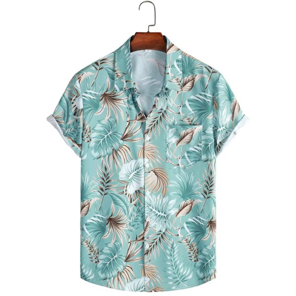 New Summer Button Down Wrinkle Free Casual Short Sleeve