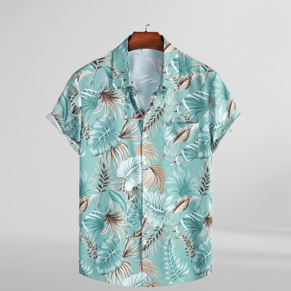 New Summer Button Down Wrinkle Free Casual Short Sleeve
