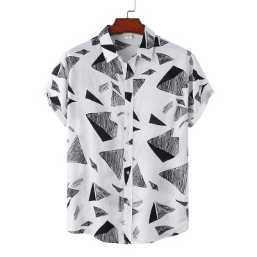Men's Casual Summer Vacation Hawaiian Beach Fashion 3D Printed Short Sleeve Shirt