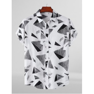 Men's Casual Summer Vacation Hawaiian Beach Fashion 3D Printed Short Sleeve Shirt