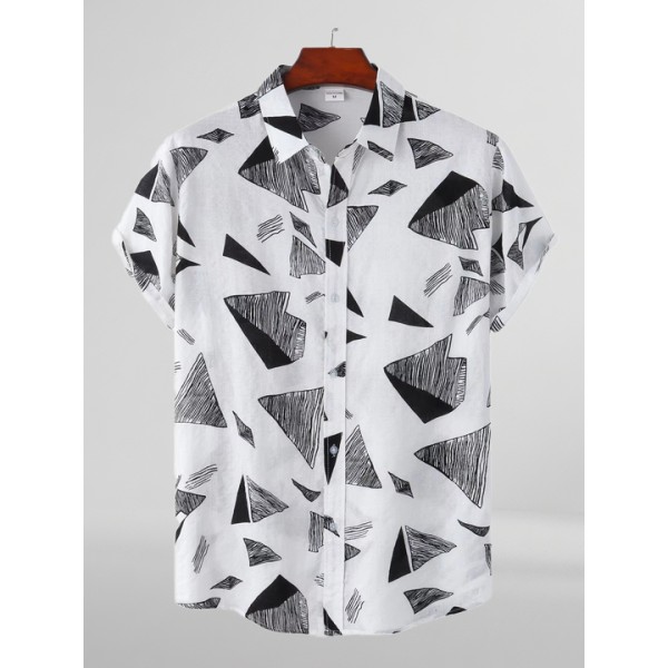 Men's Casual Summer Vacation Hawaiian Beach Fashion 3D Printed Short Sleeve Shirt