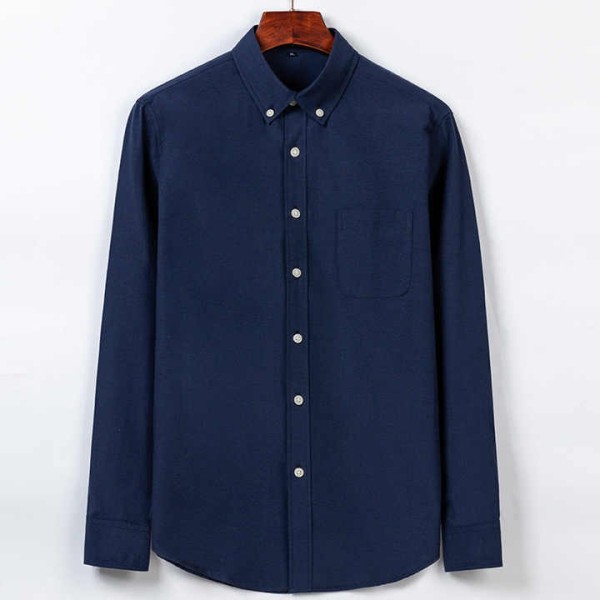 Men's Casual Business Cotton Oxford Shirt Simple Design