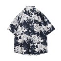 Summer Casual Button Down Floral Shirts Men's Short Sleeve Aloha Beach Shirt