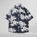 Summer Casual Button Down Floral Shirts Men's Short Sleeve Aloha Beach Shirt