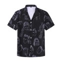 Vintage Hawaiian Shirts, Beach Short Sleeved Casual Button Printed Lapels