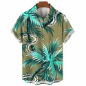 Polyester Hawaiian Shirts Floral Printed Shirt