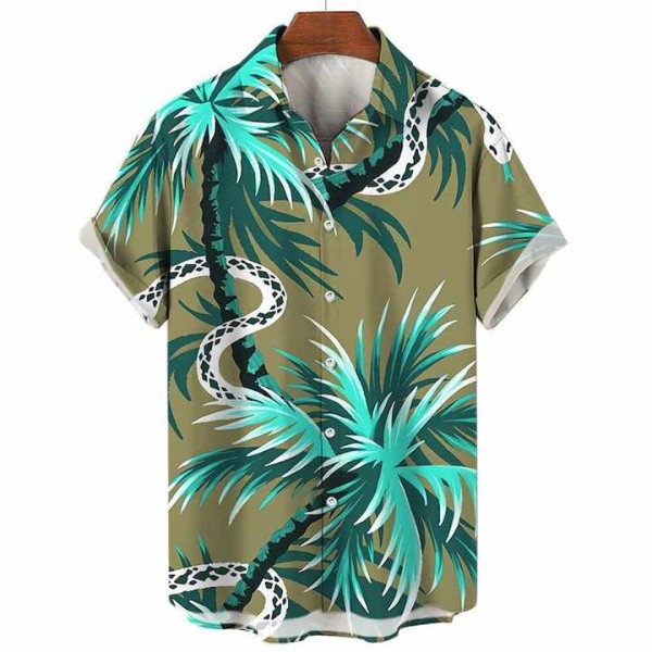 Polyester Hawaiian Shirts Floral Printed Shirt