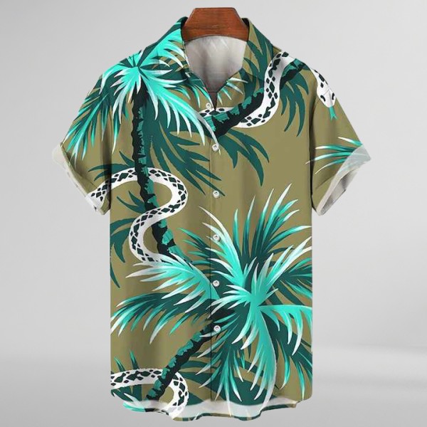 Polyester Hawaiian Shirts Floral Printed Shirt