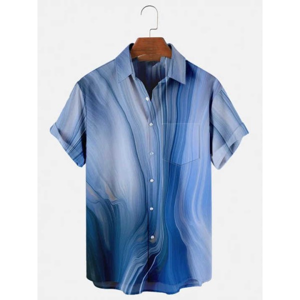 Men's Short Sleeve Shirt Music Note Print Men Beach Travel Casual Oversized for Men