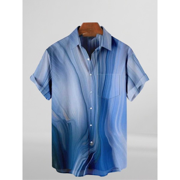 Men's Short Sleeve Shirt Music Note Print Men Beach Travel Casual Oversized for Men