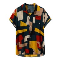 New Fashion Men's Clothing Summer Men Hawaiian Print Short Sleeve Shirt