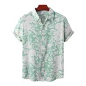 Trendy Summer Men's Oversized Floral Print Short Sleeve Shirt