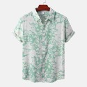 Trendy Summer Men's Oversized Floral Print Short Sleeve Shirt