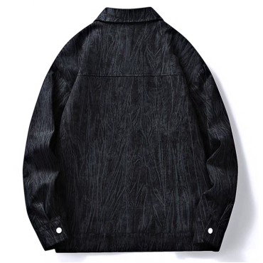 SampleBased Men's Premium Fashion Retro Print Windproof TurnDown Collar