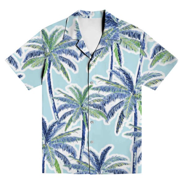 Men's Short-sleeved Vacation Beach Summer Holiday Casual Printing Hawaiian
