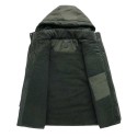 Men's Jacket Solid Color Casual Outwear Outdoor Windproof Parkas Cotton Clothess