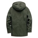 Men's Jacket Solid Color Casual Outwear Outdoor Windproof Parkas Cotton Clothess