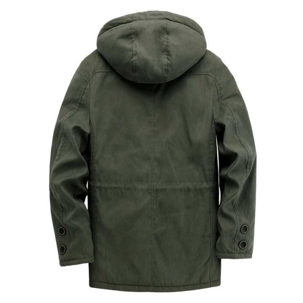 Men's Jacket Solid Color Casual Outwear Outdoor Windproof Parkas Cotton Clothess