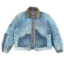 Designer Men's Vintage Jean Coats Denim Jackets Oversize Zip Cotton