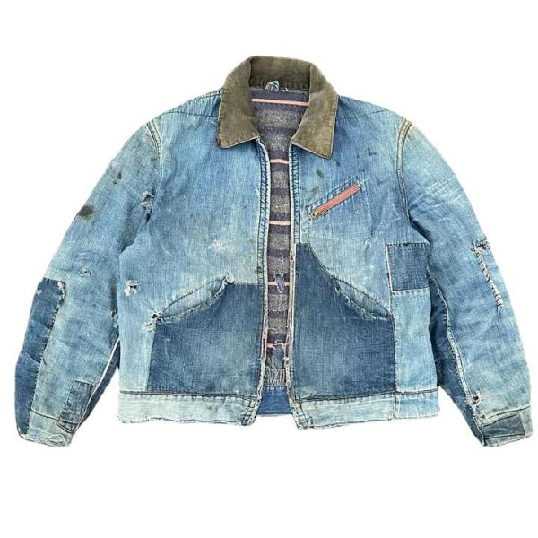 Designer Men's Vintage Jean Coats Denim Jackets Oversize Zip Cotton