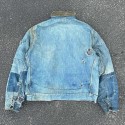 Designer Men's Vintage Jean Coats Denim Jackets Oversize Zip Cotton