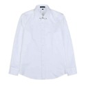 Gentleman Style White Dress Shirts Men Solid Color Slim Fit