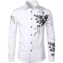 Mens Guayabera Dress Shirt Casual Button Long Sleeve
