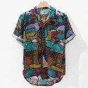 Casual Print Men Short Sleeve Loose Fashion Beach Hawaiian Shirts