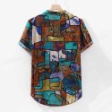 Casual Print Men Short Sleeve Loose Fashion Beach Hawaiian Shirts