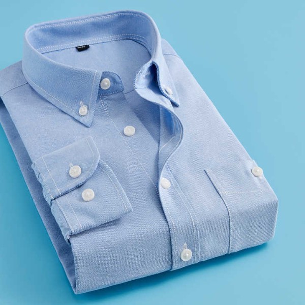 Men's Casual Cotton Blend Tops Slim Fit Long Sleeve