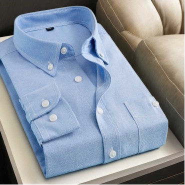 Men's Casual Cotton Blend Tops Slim Fit Long Sleeve
