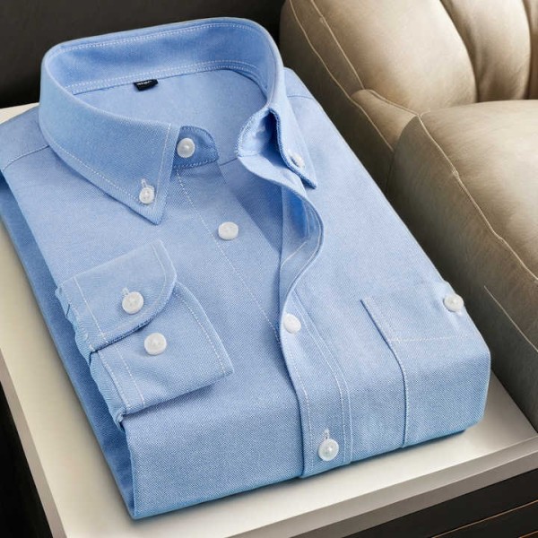 Men's Casual Cotton Blend Tops Slim Fit Long Sleeve