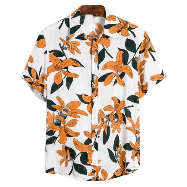Men Beach Clothing Hawaiian Shirts Short Sleeve
