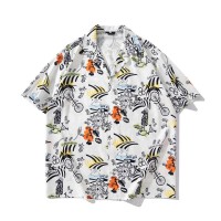 Full Printing Summer Fabric Short Sleeve Face Hawaiian Shirt