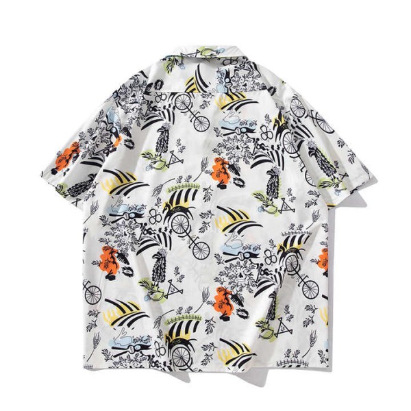Full Printing Summer Fabric Short Sleeve Face Hawaiian Shirt