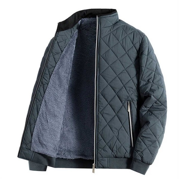 Men's Thick Warm Jacket Autumn Winter Fleece Slim Fit Coat