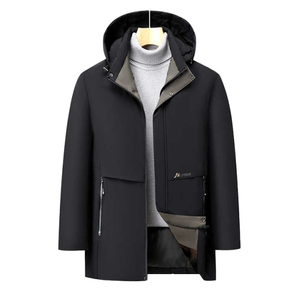 Winter Jacket With Hood Water Repellent Windproof Long Sports Parka Jacket
