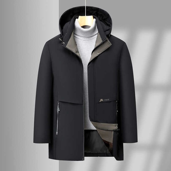 Winter Jacket With Hood Water Repellent Windproof Long Sports Parka Jacket