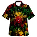 Digital Print Jamaica Lion Casual Beach Shirt