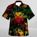 Digital Print Jamaica Lion Casual Beach Shirt