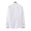 Men Cotton Polyester Casual Stand-up Collar Long Sleeve Shirt