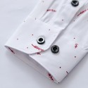 Men Cotton Polyester Casual Stand-up Collar Long Sleeve Shirt