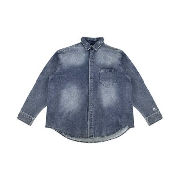 Men'S Long Sleeve Blue Shirts High Quality Button up Shirts Cotton Casual Shirt